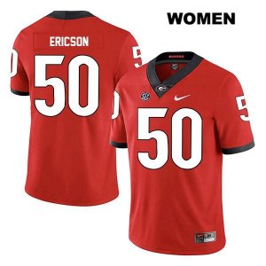 Women's Georgia Bulldogs NCAA #50 Warren Ericson Nike Stitched Red Legend Authentic College Football Jersey BHG4054MN